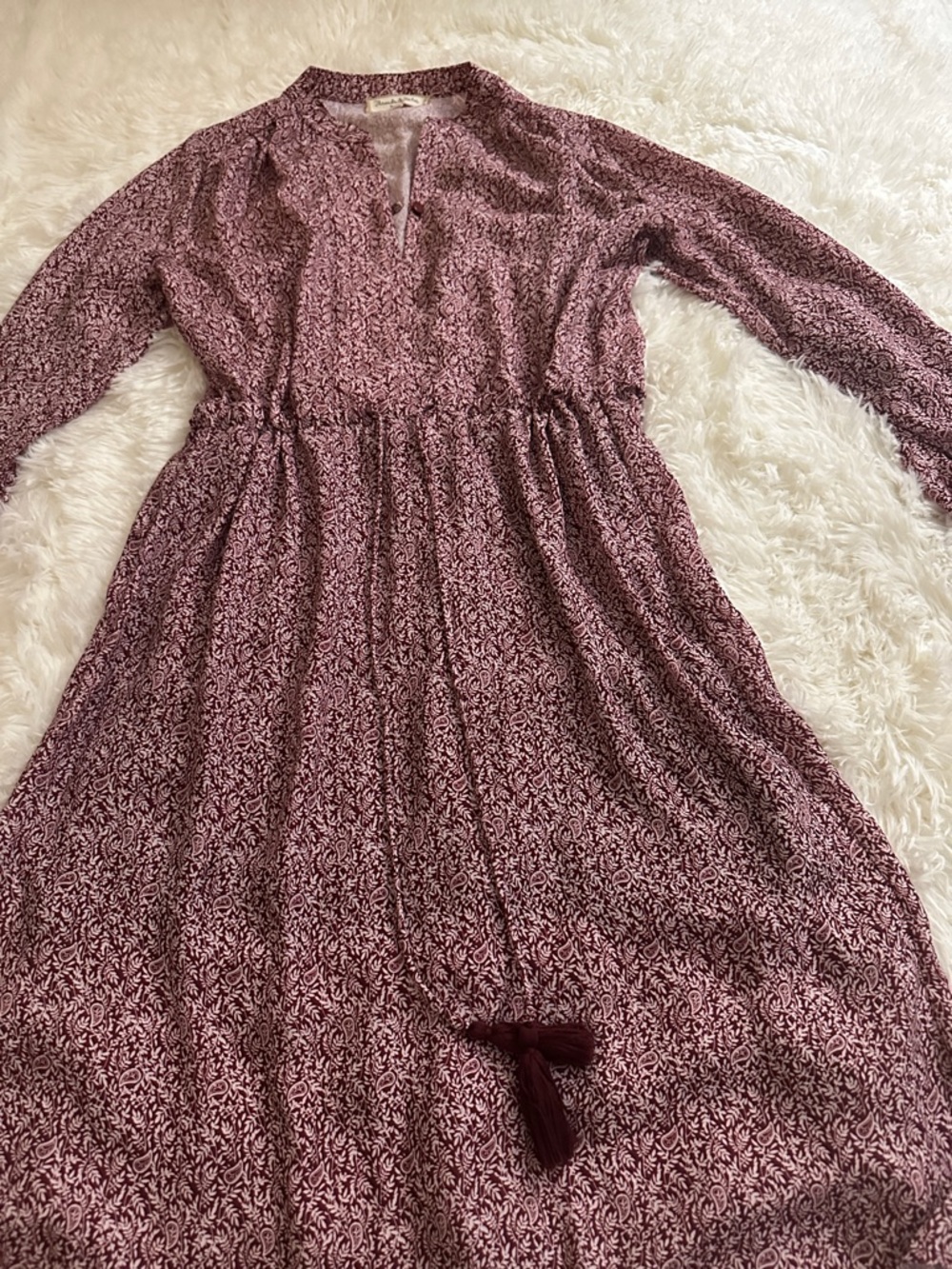 Women's Long Sleeve Floral Midi Dress - Mauve Pink - Picture 4 of 8